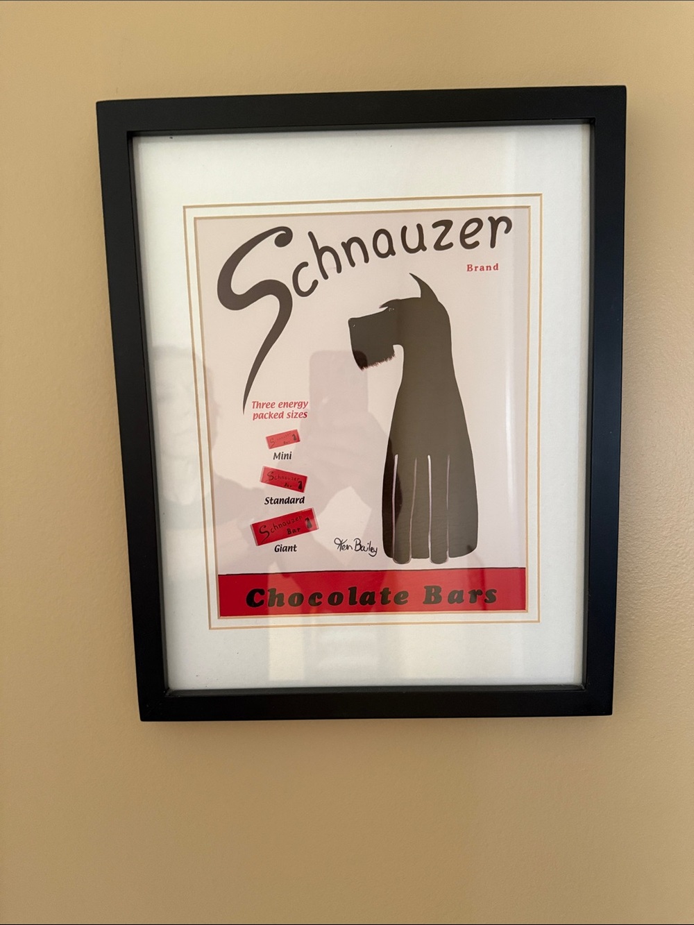 Schnauzer Chocolate Bars Wall Art Print - Black Frame